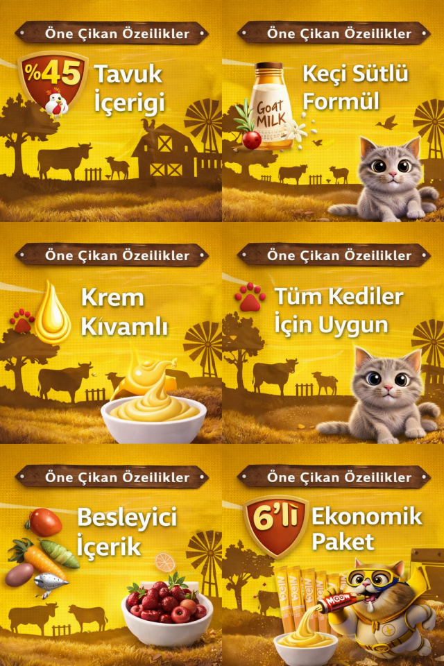 Tavuklu Keçi Sütlü Kedi Krema Ödülü 6x12g