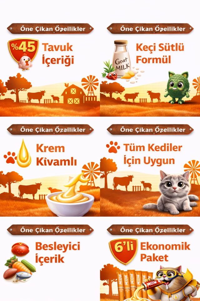Tavuklu Kedi Naneli Keçi Sütlü Kedi Krema Ödülü 6x12g