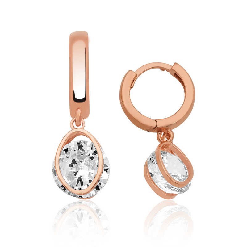 925 Ayar Gümüş Üç Boyutlu Oval Küpe Ea1160206 (1077)