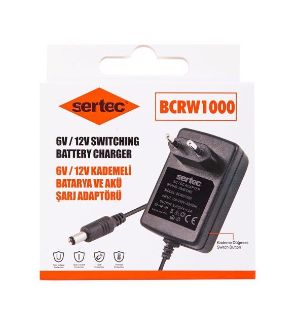Bcrw1000 6V/12V 1A Kademeli Batarya Ve Akü Şarj Adaptörü (1077)