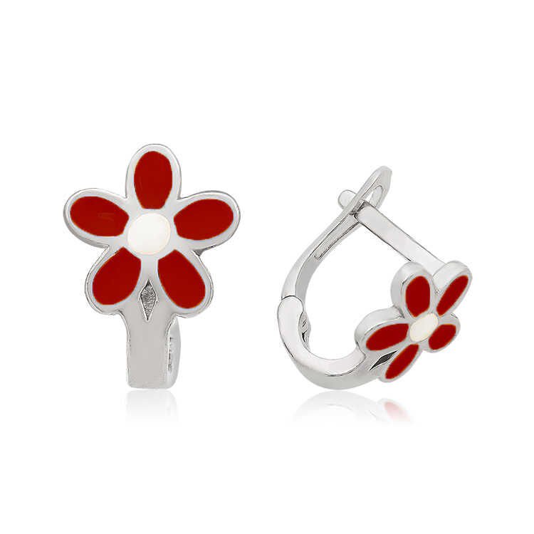 925 Ayar Gümüş Çiçek Çocuk Küpesi T4130 (1077)