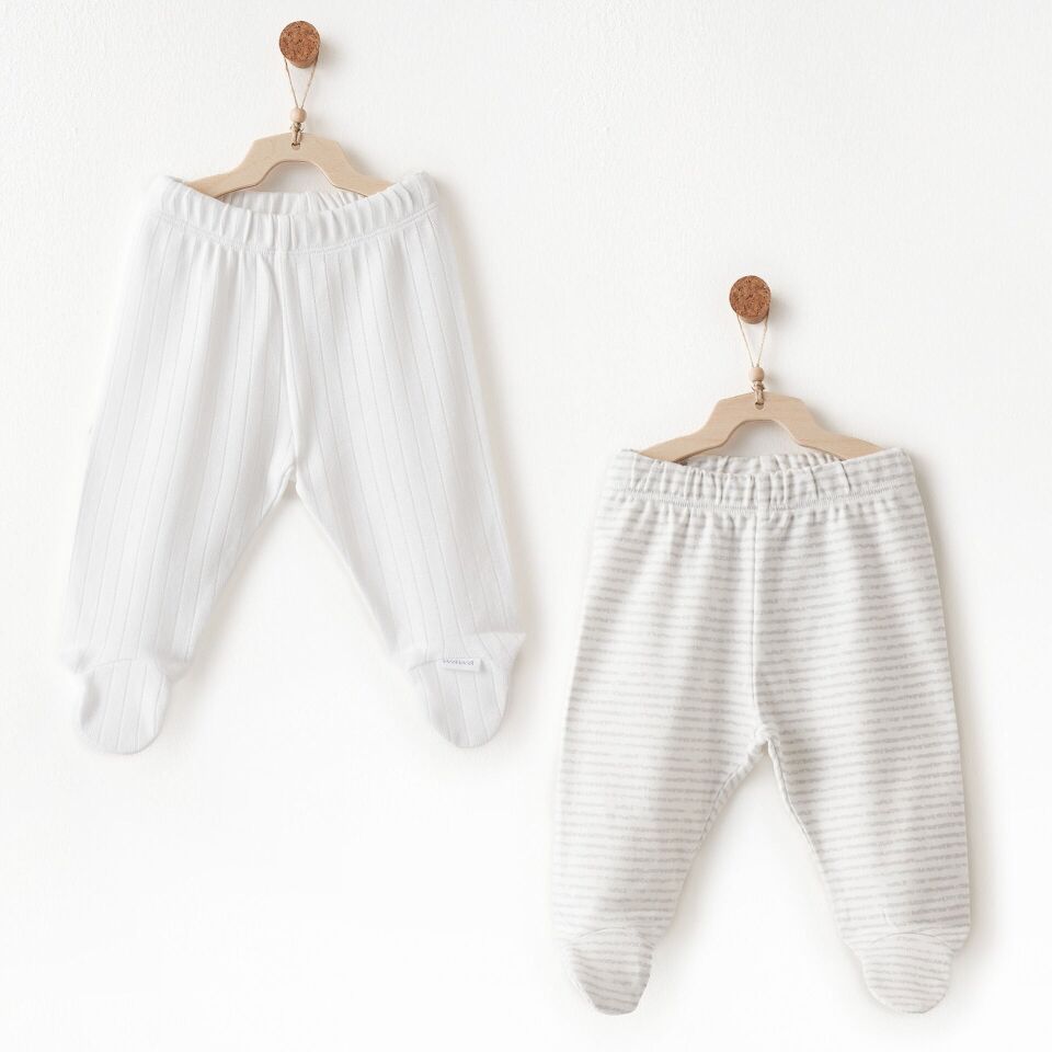 Andywawa AC26585 Hello Elephant 2li Patikli Pantolon White