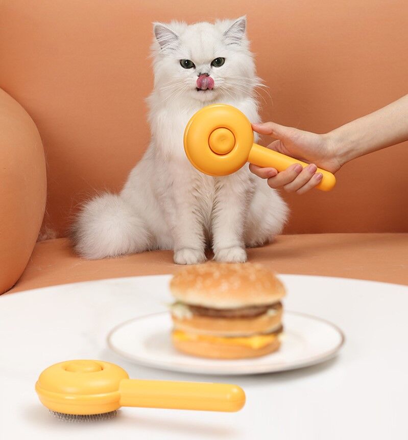Hamburger Şekilli Otomatik Temizlenen Evcil Hayvan Tarağı