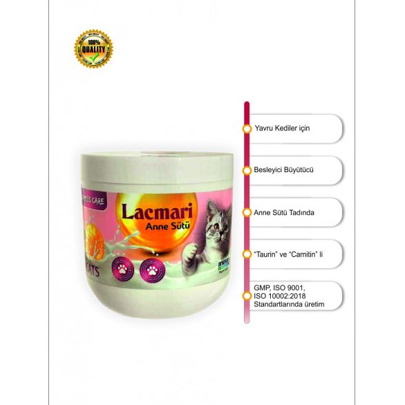 Animari Lacmari cat 200 gr Yavru Kediler Için Süt Tozu