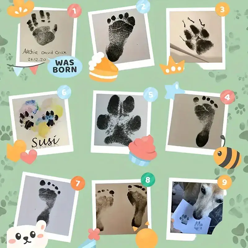 Kedi Köpek Pati İzi Fotoğraf Çerçevesi Seti