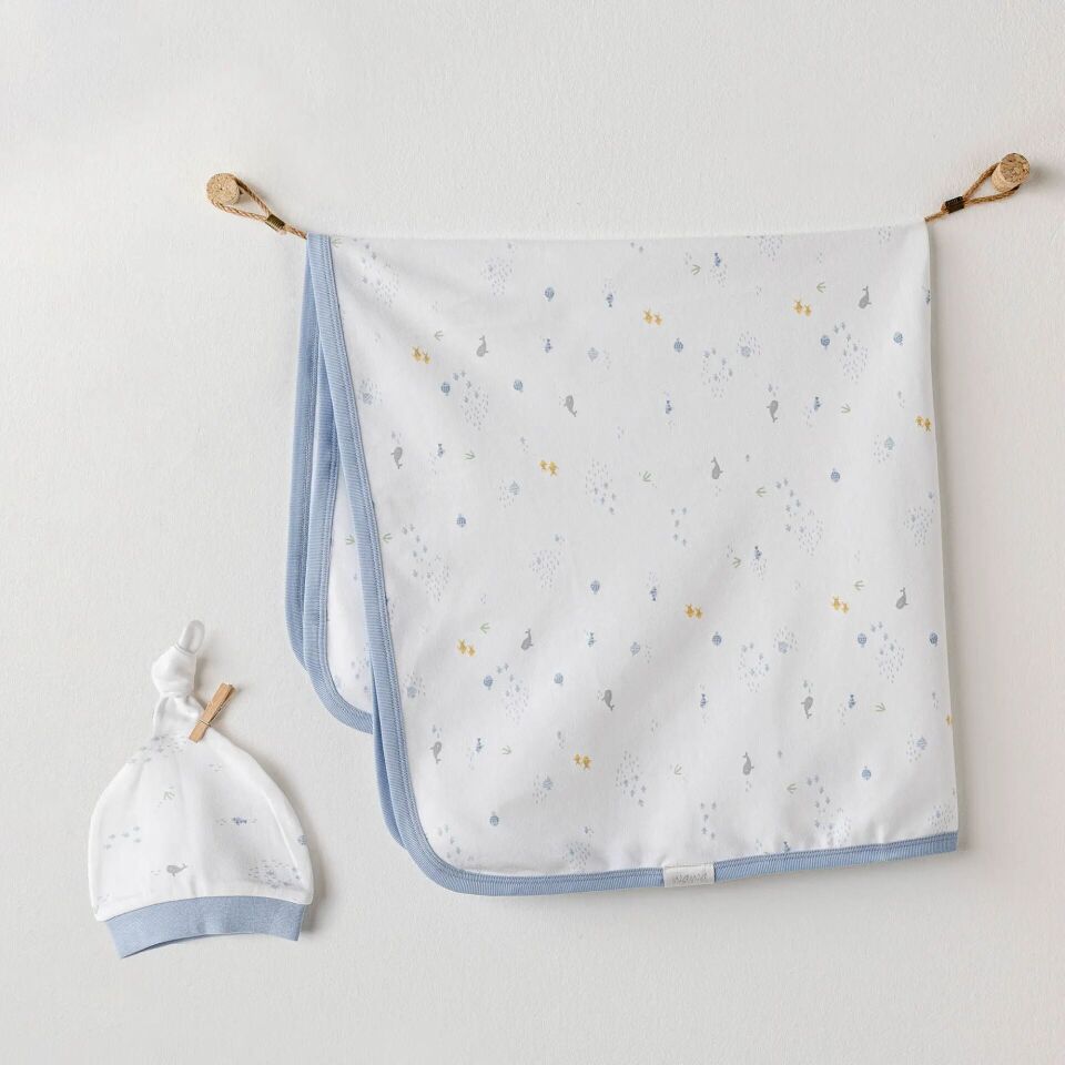 Andywawa AC25606 My Happy Place Battaniye Şapka Takım White