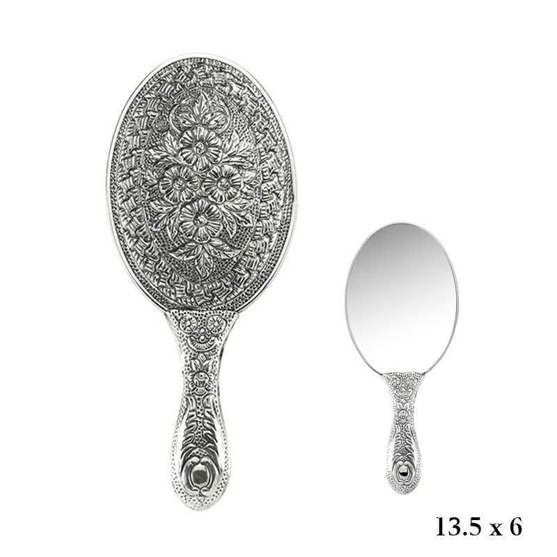 925 Ayar Gümüş Papatya Motifli El Aynası Kr2550031 (1077)