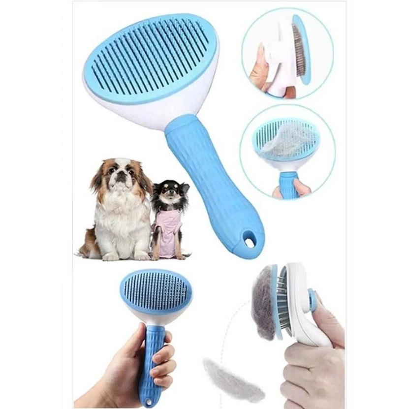 Karamel Pet Kendini Temizleyen Tuşlu Kedi Köpek Tarağı Mavi  10 x 20 cm
