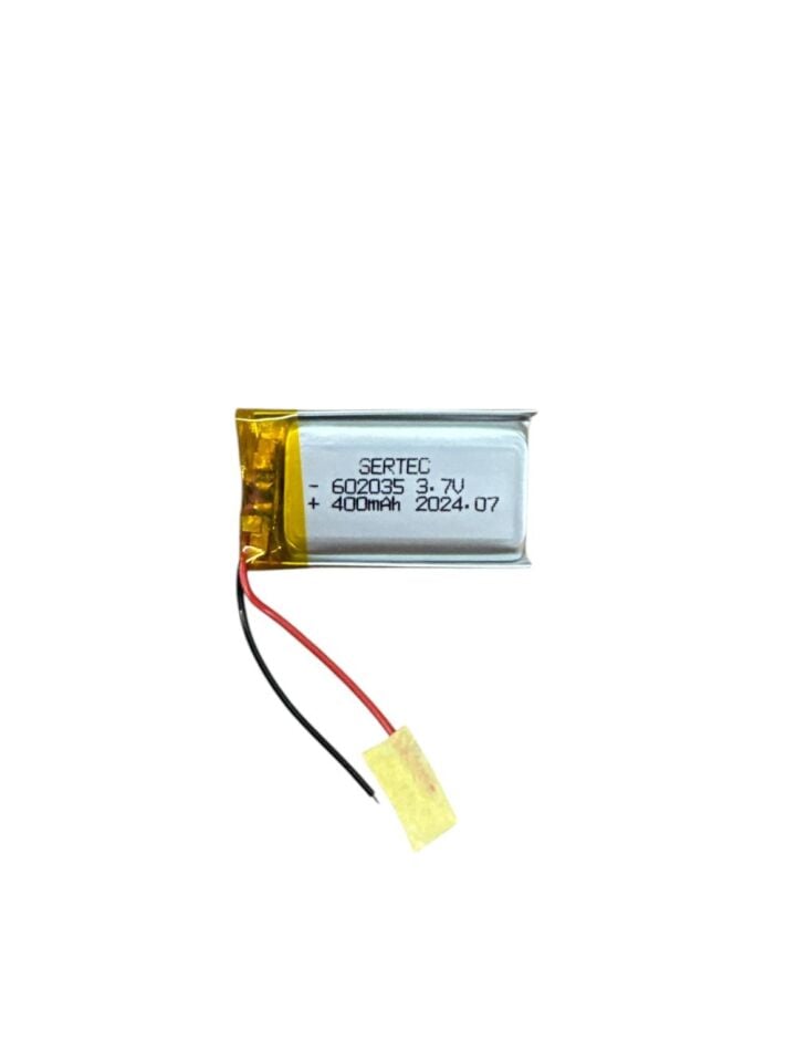 602035 3.7V 400Mah Lipolymer Pil (Devreli/1.5A) (1077)