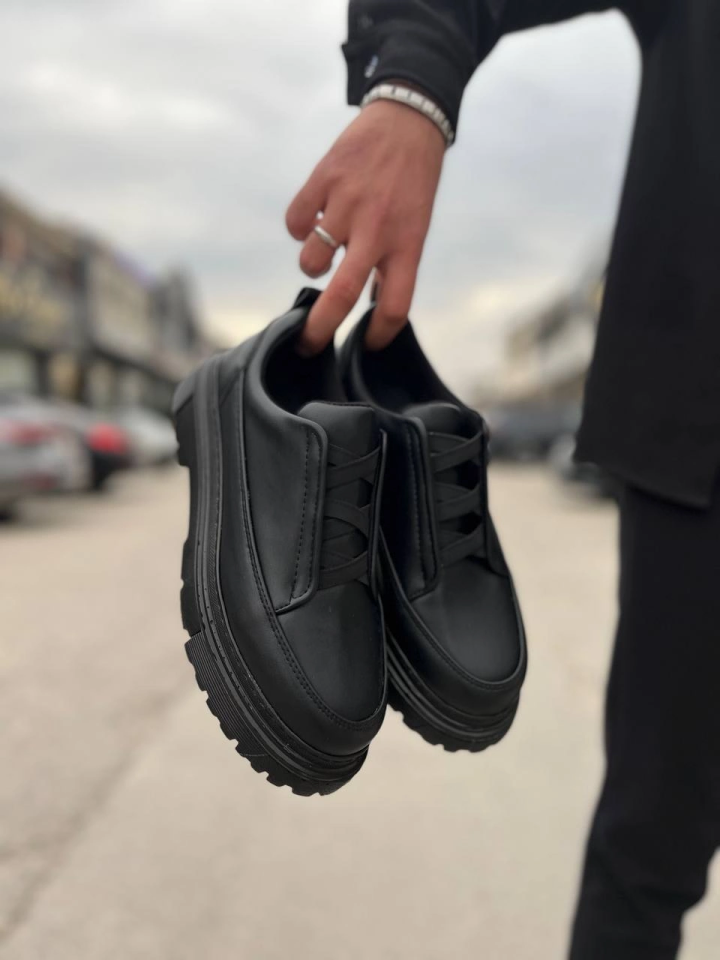 KB-703 Kuback Kömür Cilt Lastikli Günlük Erkek Ayakkabı 41 - Kömür48