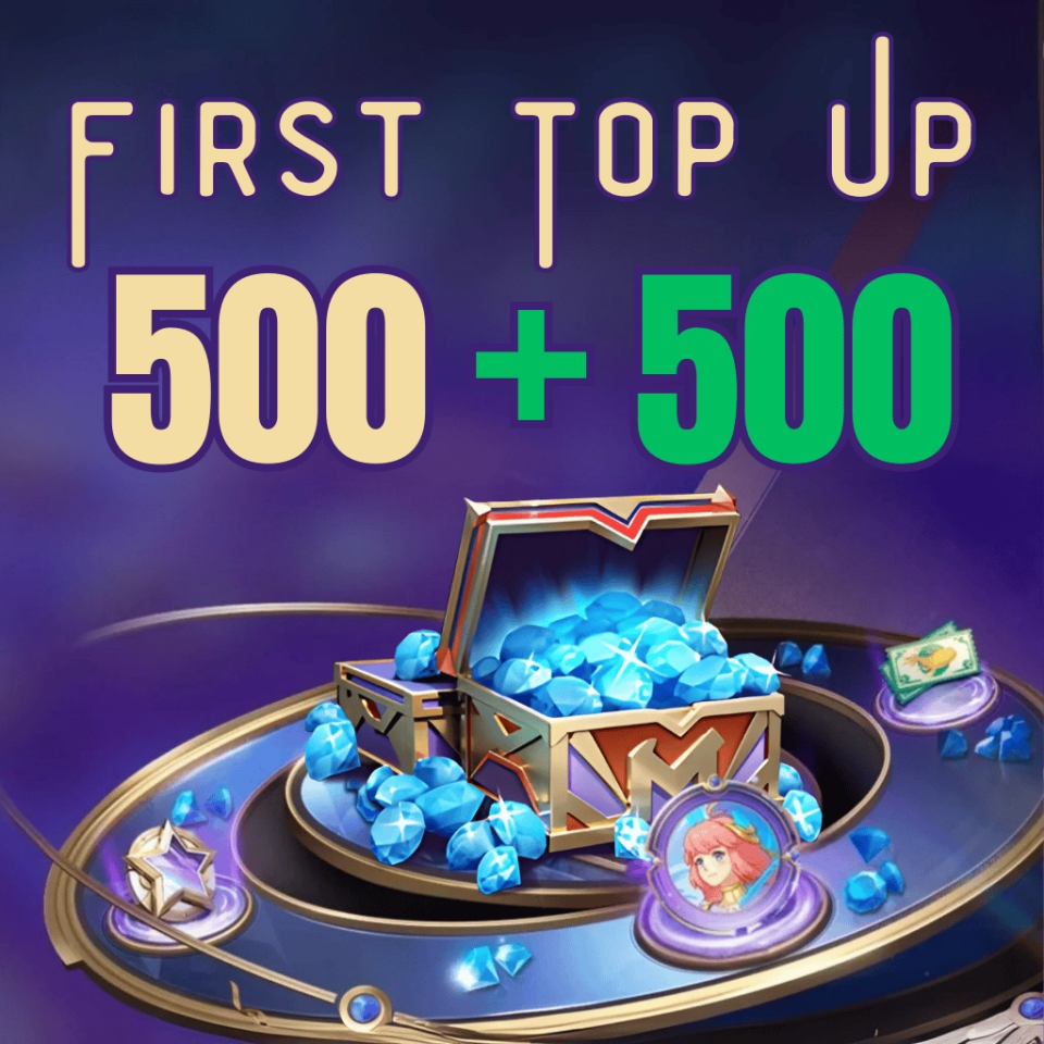 MLBB 1000 Diamonds (500 +500 Bonus) First Top Up Malezya