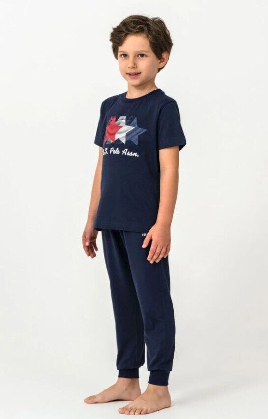 U.S. Polo Kısa Kol Pijama Takım US2441-4 Lacivert 7-8 Yaş - Lacivert