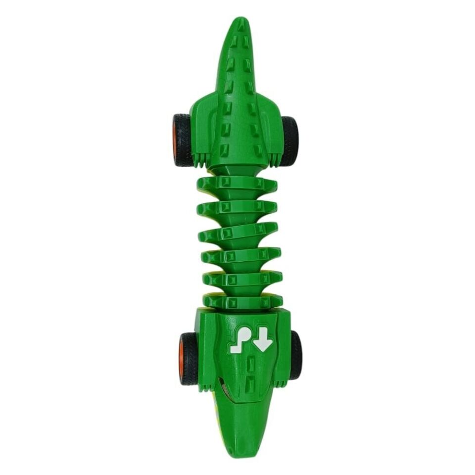 Timsah Araba - Otomatik Hareketli Sesli Işıklı 32 cm - Yeşil Gerçekçi Timsah