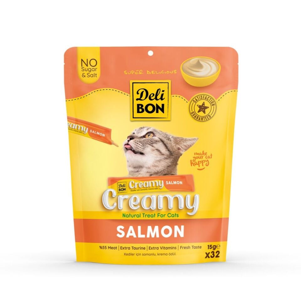 Delibon Krema Kedi Ödül Maması 15g 32 Adet Somonlu