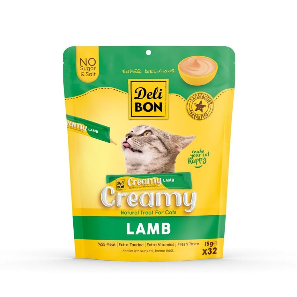 Delibon Krema Kedi Ödül Maması 15g 32 Adet Kuzu Etli