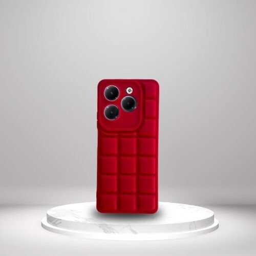 İnfinix Hot 40 Uyumlu  Silikon Madlen Case Kırmızı (1077)