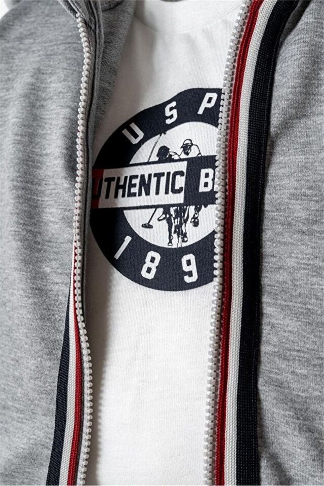 U.S. Polo 3lü Takım USB2875 Gri Melanj 9-12 Ay - Gri Melanj