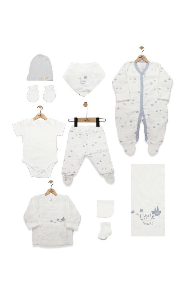 Bistyle 10lu Hastane Çıkışı Müslin Little Boats 11121 Ekru