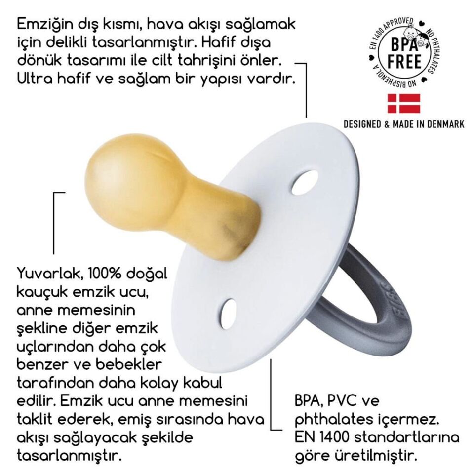 Bibs Colour Kauçuk Emzik 6-18 Ay Sage Glow