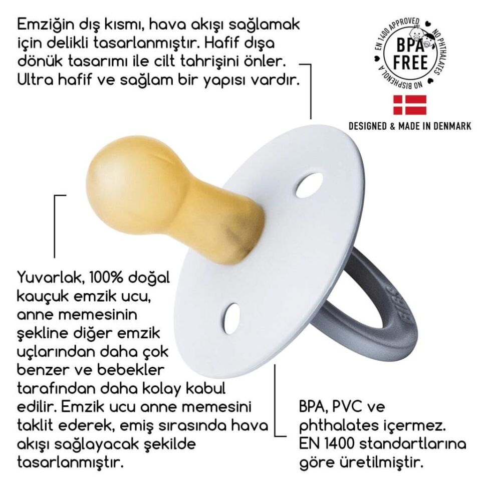 Bibs Colour Kauçuk Emzik 6-18 Ay Vanilla Vanilla