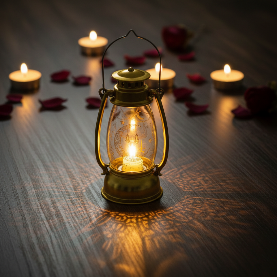 Ramazan Temalı Gold Gaz Lambası LED Işık