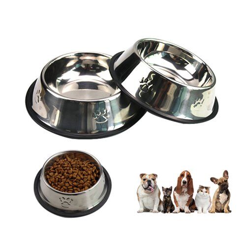 Karamelpet  Pati Desenli Çelik Mama ve Su Kabı 16 Oz 500 ml 22 cm