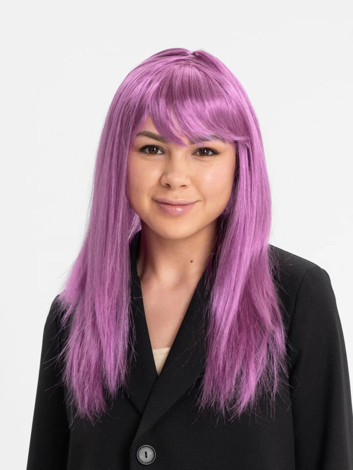Rose Pembe Düz Kesim Peruk