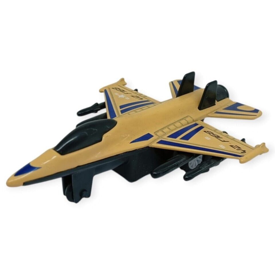 Çek Bırak Metal Mini Savaş Uçağı 10 cm - Kahverengi