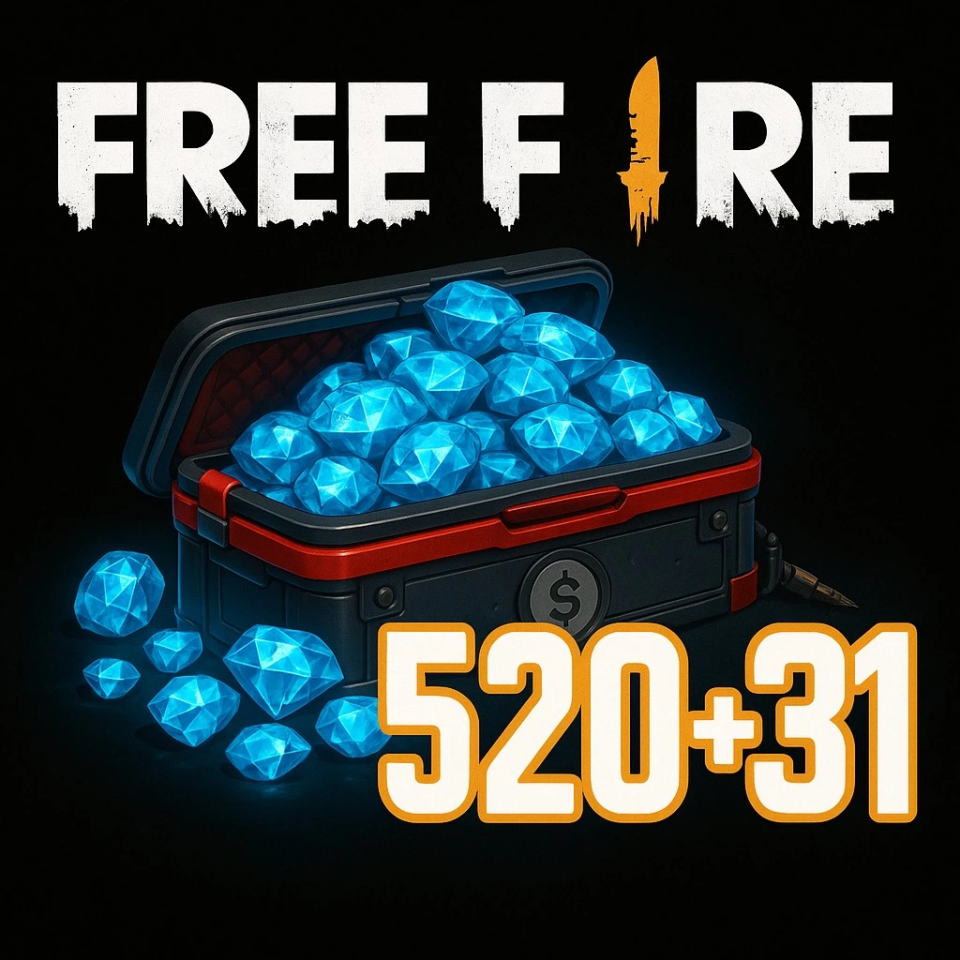 Free Fire 520+31 Bonus Elmas Global