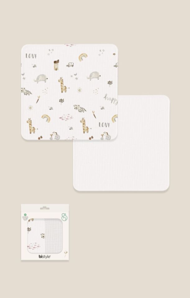 Bistyle 2li Müslin Battaniye In The Zoo Kutulu 70153 75x75cm Beyaz