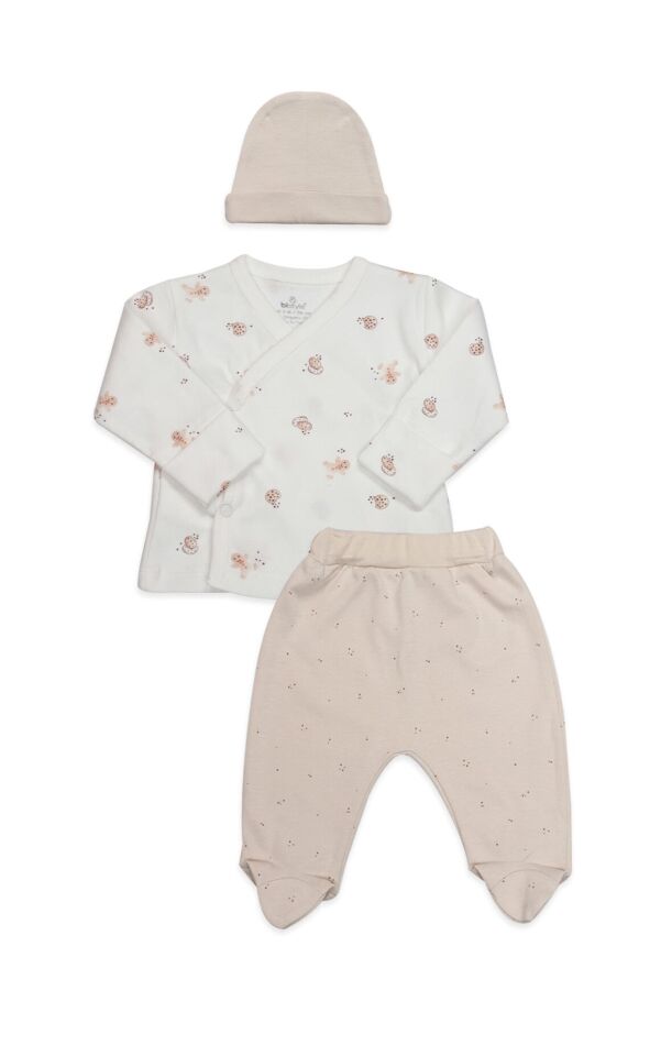 Bistyle 3lü Zıbın Takım Cookies Make Happy 13117 Ekru