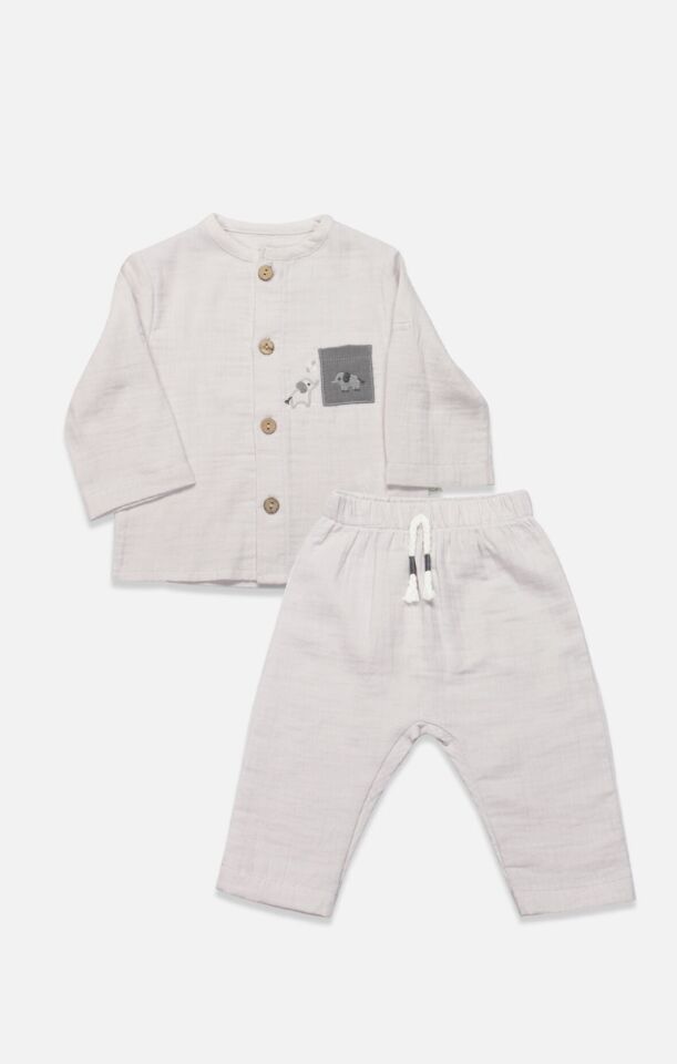 Bistyle 2li Takım Müslin Star Elephant 14143 Gri