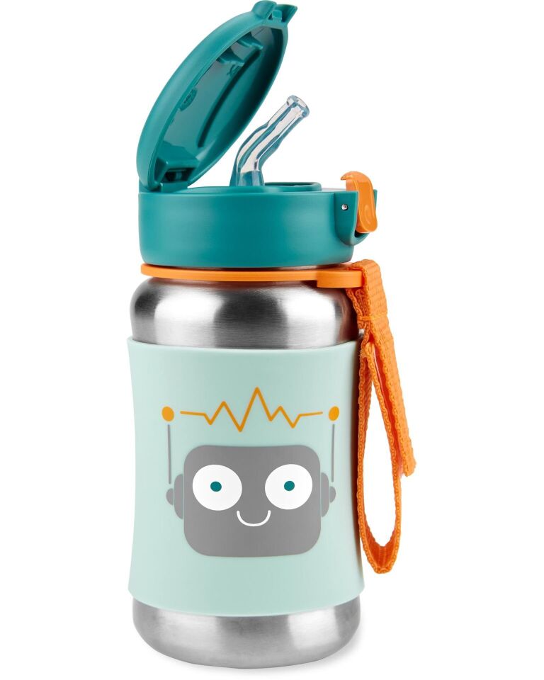 Skip Hop Zoo Pipetli Paslanmaz Çelik Suluk 350 ml Robot Robot