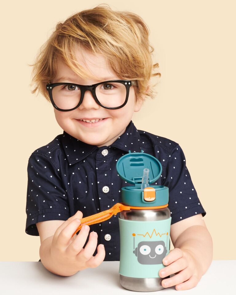 Skip Hop Zoo Pipetli Paslanmaz Çelik Suluk 350 ml Robot Robot
