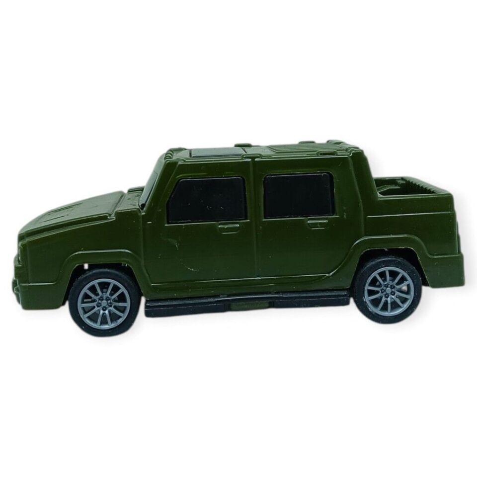 Çek Bırak Arabalar 10 Cm - Yeşil Çift Kabin Pick-Up