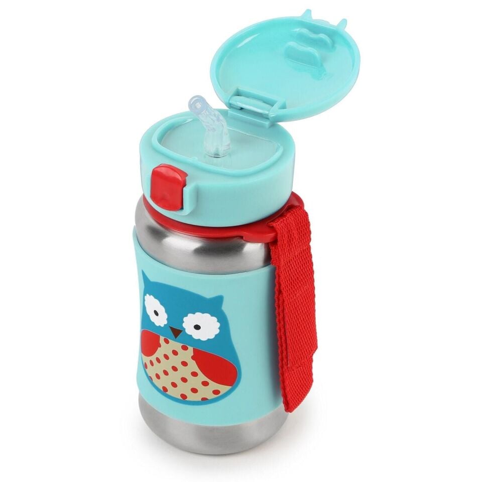 Skip Hop Zoo Pipetli Paslanmaz Çelik Suluk 350 ml Baykuş Baykuş
