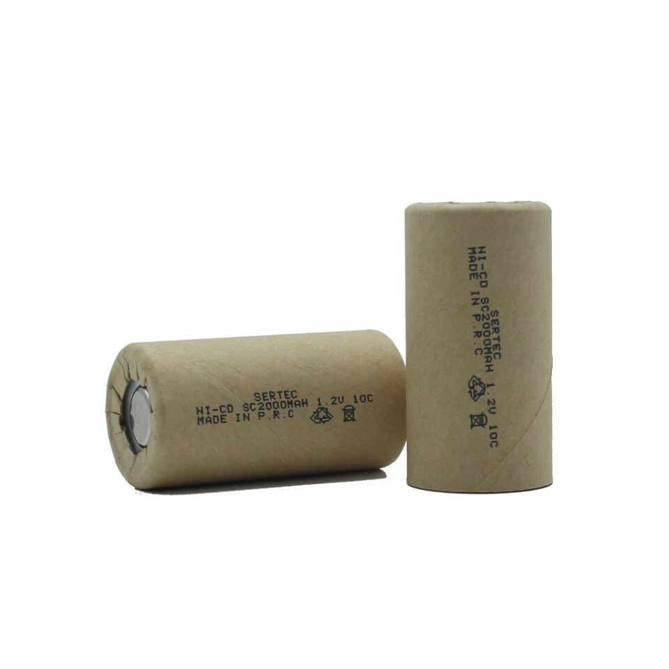 1.2V Nicd Sc 2000 Mah Kağıt Şarjlı Pil 10C Başsız/Flat Head (1077)