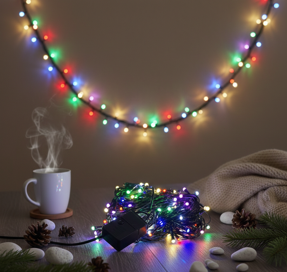 LED Damla Uçlu RGB Dekoratif Işık 10 Metre 100