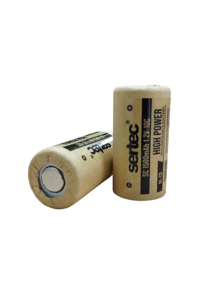 1.2V Nicd Sc 1500 Mah Kağıt Şarjlı Pil 10C (Başsız/Flat Head) (1077)