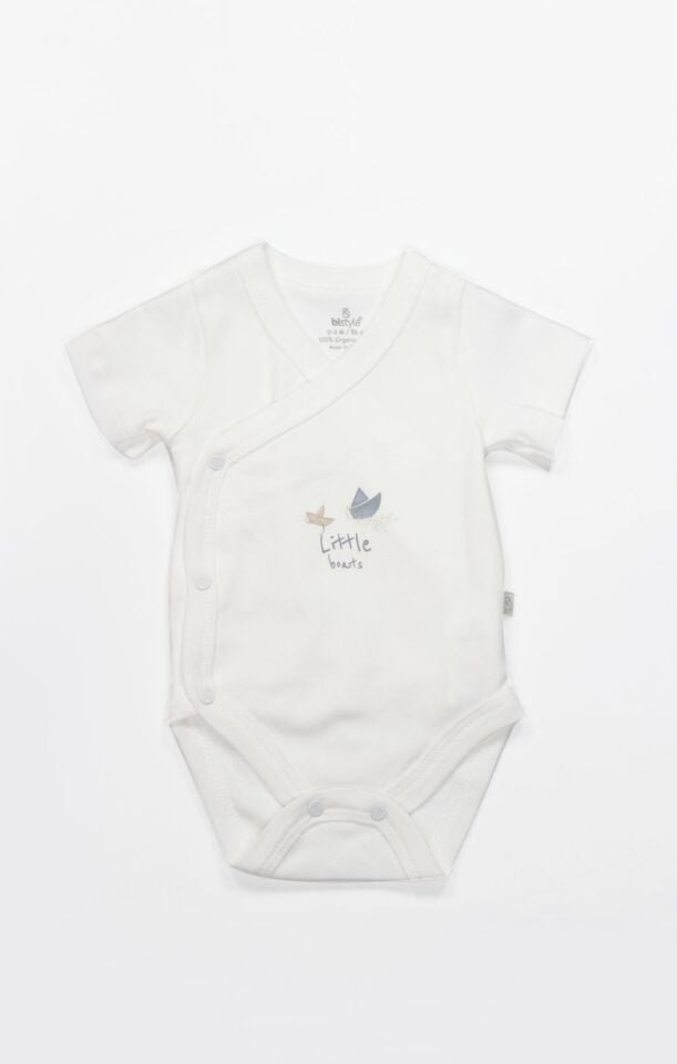 Bistyle Kruvaze Body Yarım Kol Little Boats 17152 Ekru