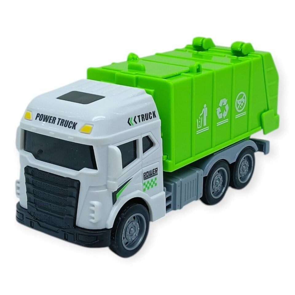 Temizlik Araçları Serisi - Sürtmeli Çöp Kamyonu 12 cm  - 3626