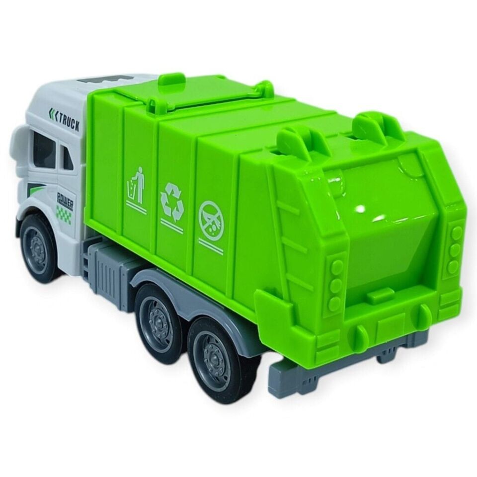 Temizlik Araçları Serisi - Sürtmeli Çöp Kamyonu 12 cm  - 3626