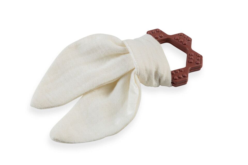 BabyJem Silikon Diş Kaşıyıcılı Müslin Önlük 736 Ekru