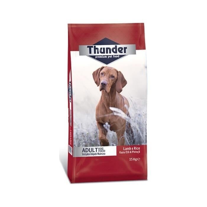 Thunder Kuzu Etli ve Pirinçli Yetişkin Köpek Maması 15 Kg