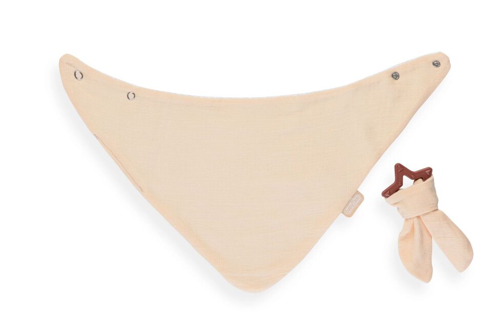 BabyJem Silikon Diş Kaşıyıcılı Müslin Önlük 736 Somon Somon