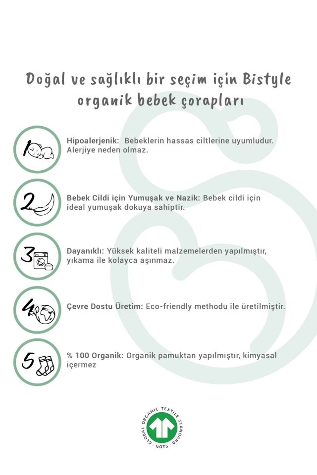 Bi̇style 2'li Havlu Soket Kaymaz Point Gi̇rl 10505 Gri Pudra Gri Pudra - 12-24 Ay