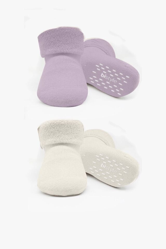Bi̇style 2'li Havlu Soket Kaymaz Basic Gi̇rl 10507 Lila