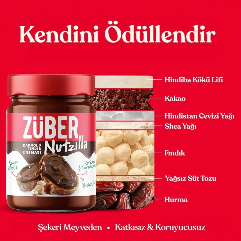Züber Nutzilla Kakaolu Fındık Kreması 315 Gr