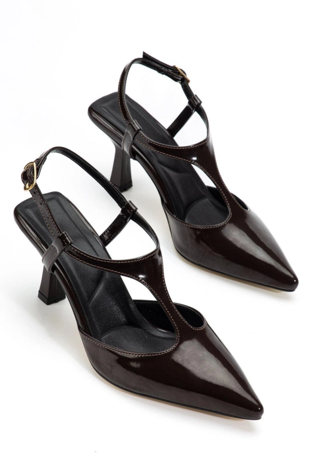 Tula Kahverengi Rugan Topuklu Ayakkabı