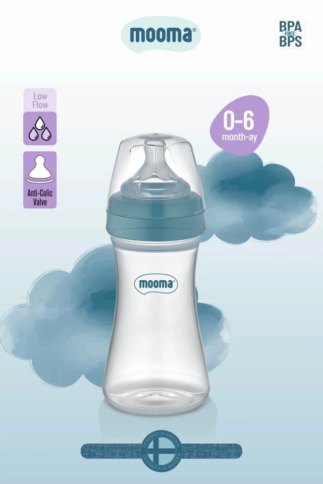 Biberon Anti Kolik Biberon 250 Ml Kapaklı Biberon 0  6 Ay (Yavaş Akış) (1077)